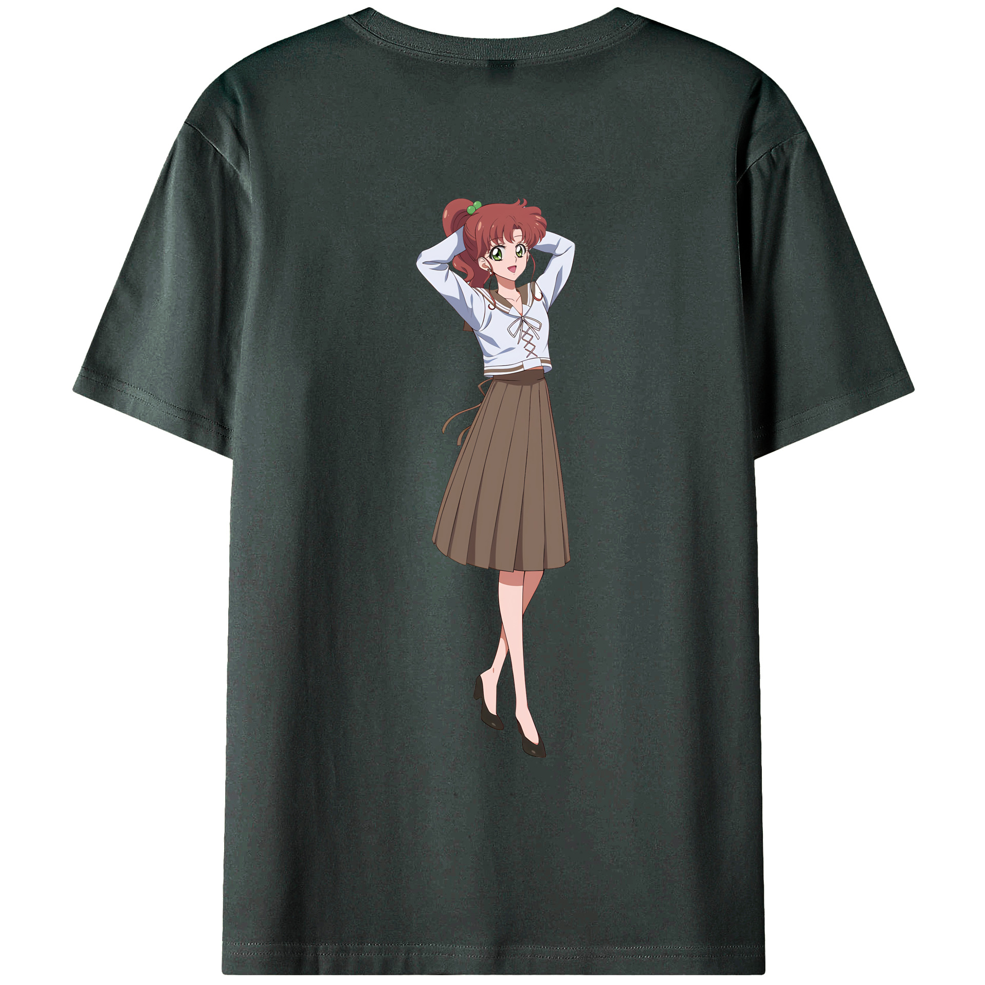 （画像用） 美少女戦士セーラームーン 木野 まこと きの まこと Sailor Moon Kino Makoto （セーラージュピター；Sailor Jupiter） 綿100％ メンズ半袖Tシャツ（バックプリント） 通気性